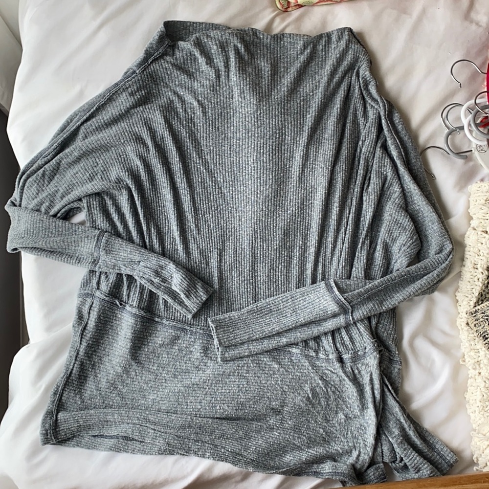 Free People gray lightweight sweater overlay